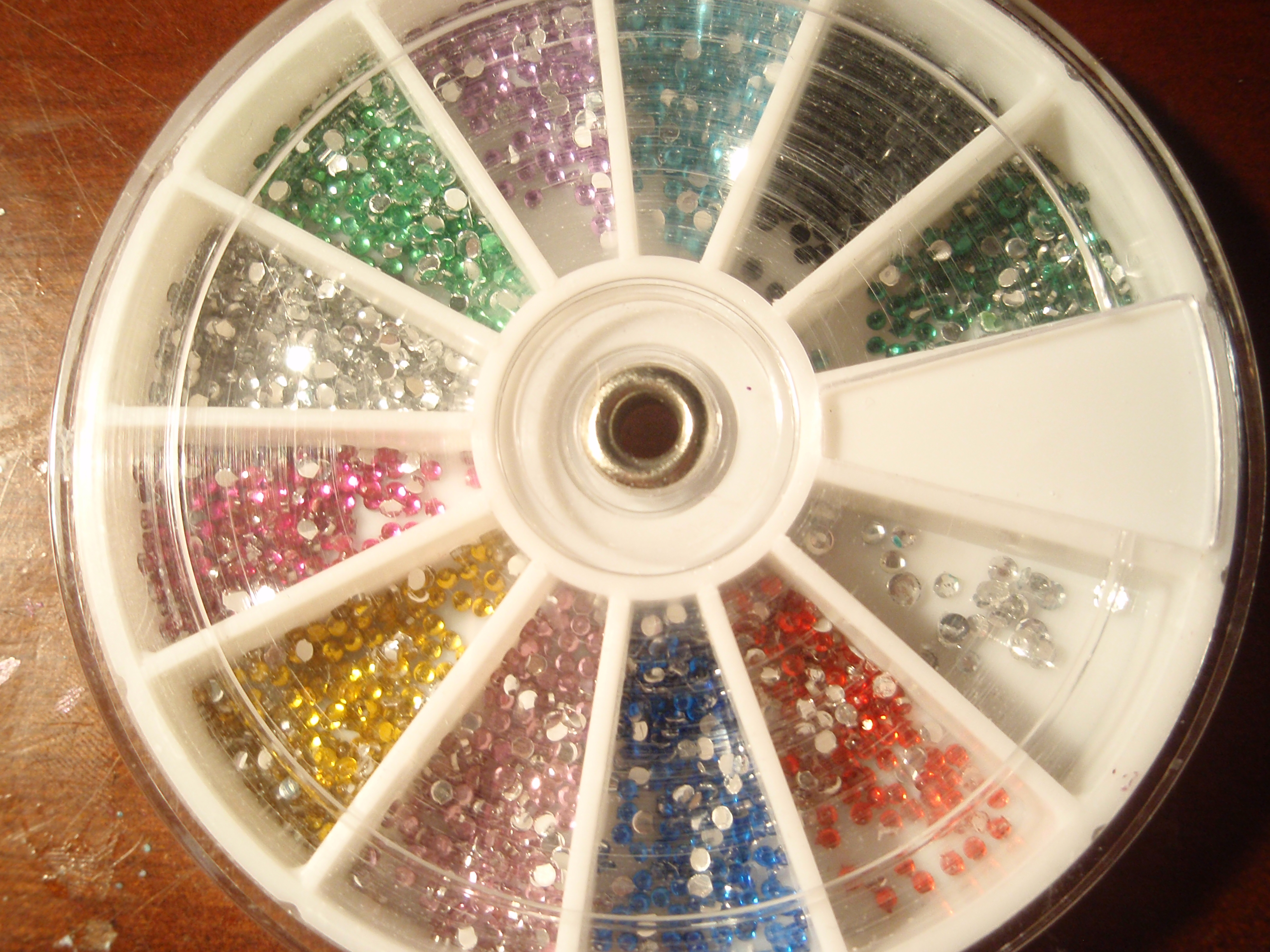 I only have one rhinestone wheel and the rhinestones I got from Walgreens